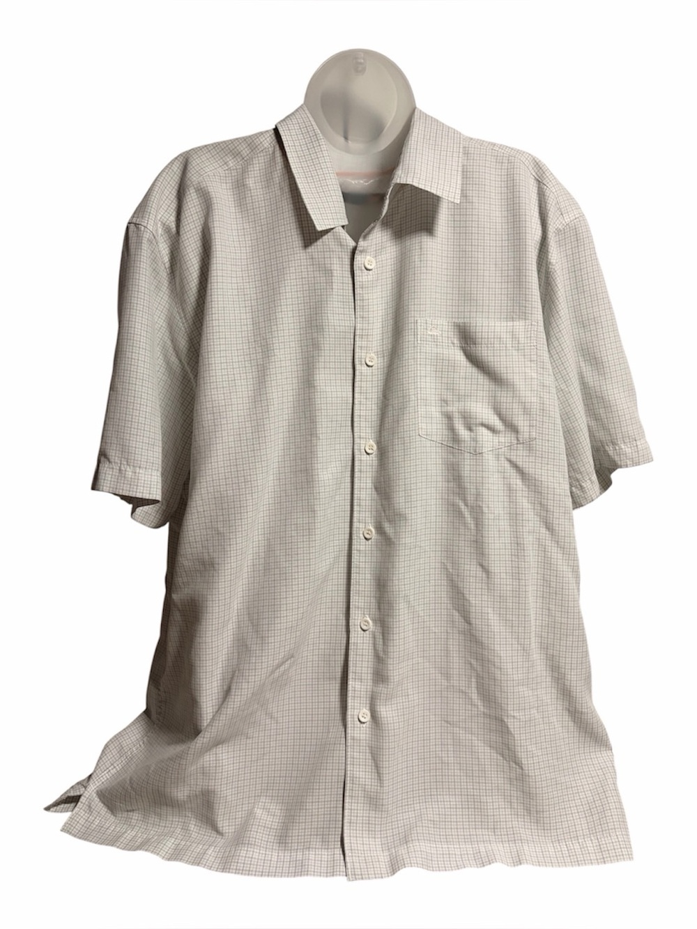Quicksilver Waterman Collection Men’s Button Front Shirt White Gray Plaid XL